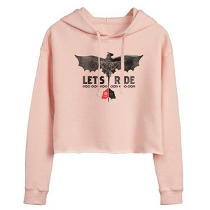 Women's - How to Train Your Dragon - Let's Ride Cropped Graphic Hoodie - 1 of 4