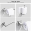 Itopfox 5-Piece Polished Chrome Bathroom Hardware Set, Stainless Steel Towel Bar, Toilet Paper Holder, Towel Ring & Hooks, Silver - 4 of 4