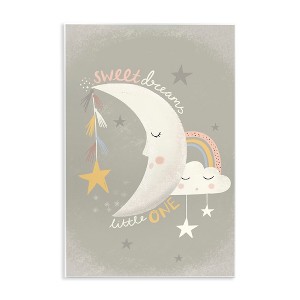 Stupell Industries Sweet Dreams Little One Sentiment Sleeping Crescent Moon Wall Plaque Art, 10" x 15" - 1 of 4