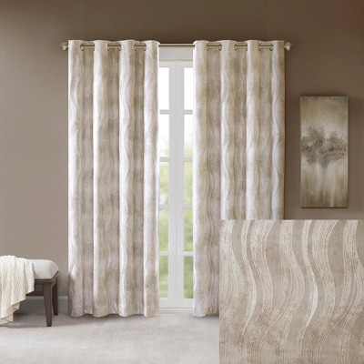 Ivory Ground Length Blackout Grommet Top Drapes
