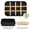 Aoibox Bamboo Wooden Soap Dish with Drainage for Bathroom, Bar Soap Holder for Sink, Deck, Bathtub, Shower Tray (Black) - 3 of 4