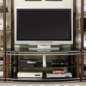 Abello Metal 52-inch TV Stand in Brown and Silver - Furniture of America - 1 of 3