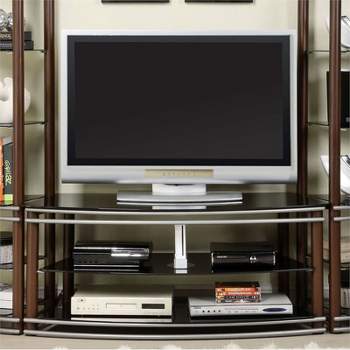 Abello Metal 52-inch TV Stand in Brown and Silver - Furniture of America