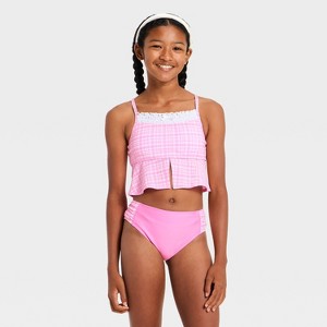 Girls' Picnic Prep Bikini Set - art class™ Pink - 1 of 3