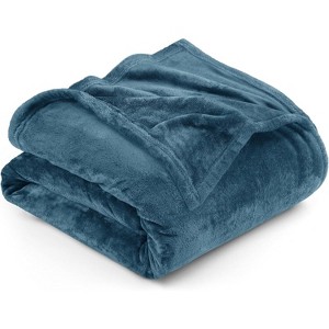 Attop Fleece Blanket Queen Size Stone Blue 300GSM Luxury Fuzzy Soft Anti-Static Microfiber Bed Blanket - 1 of 4