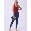 cheibear Women's Plush Sleeveless Warm Thick Layer Camisole Tank Top Pajamas - 2 of 4