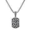 Steeltime 24" sterling silver and simulated onyx and black ip pebble dog tag double sided pendant - 2 of 3