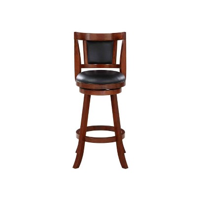 Avianna 29" Cherry Swivel Bar Stool with Leather Seat