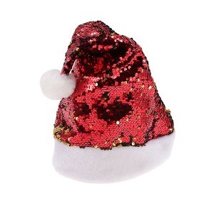 Unique Bargains Christmas Hat Sequined Christmas Hat Polyester Sequins 11.42"x15.75" 1 Pc - 1 of 4