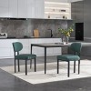 Vynxaria Set of 2 Green Mid Century Boucle Dining Chairs with Black Metal Legs - 2 of 4