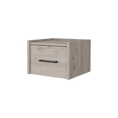 GlasFlength Nightstands Wall Mounted Bedside Table Storage Nightstand Floating Nightstand with Drawer for Room, Gray, 13.8"*13.2"*9.8"