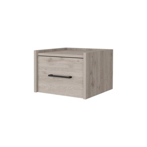 GlasFlength Nightstands Wall Mounted Bedside Table Storage Nightstand Floating Nightstand with Drawer for Room, Gray, 13.8"*13.2"*9.8" - 1 of 4