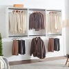 HomeStock Devi Series 31.5–94.5in. W  Modular Closet System Wall Mount Double Hanging Rods 0-Shelf Wood Closet System - 3 of 4