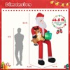 SEVOBAL Inflatable Holiday Decorations 9.5ft Inflatable Sitting Santa Decor Quick Inflation Outdoor Xmas Decor, Red, 50.4"*54"*114" - 4 of 4