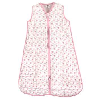 Hudson Baby Infant Girl Muslin Cotton Sleeveless Wearable Sleeping Bag, Sack, Blanket, Pink Sheep