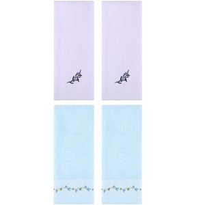 REGALWOVEN 4 Pcs Floral Soft Absorbent Hand Towel for Bathroom Home Decor 13" x 29" - 1 of 4