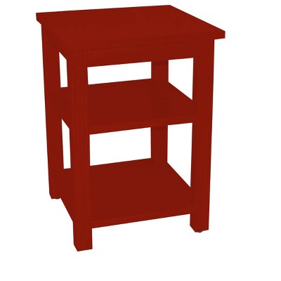 HomeRoots 28" Red Solid Wood Nightstand