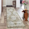 Machine Washable Area Rug Non Slip Rug Vintage Distressed Low Pile Foldable Rugs Medallio Retro Accent Carpet For Bedroom Living Room Office Dorm - 4 of 4