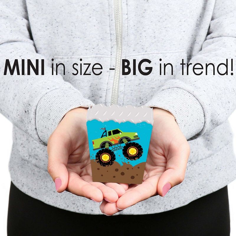Big Dot of Happiness Smash and Crash - Monster Truck - Party Mini Favor Boxes - Boy Birthday Party Treat Candy Boxes - Set of 12, 5 of 6