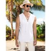 Men's Cotton Linen Tank Top Shirts Casual Sleeveless Lace Up Beach Hippie Tops Bohemian Renaissance Pirate Tunic - 3 of 4