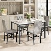 Hooseng 5-Piece Dininng Room Table Set with 4 Uphosltered Dining Chairs, Faux Marble Table Top and Metal Frame Space-Saving Dining Table Set for 4 - 4 of 4