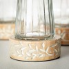 Sullivans 5", 6" & 5.5" Embossed Wood & Glass Vase Set of 3 - 2 of 3