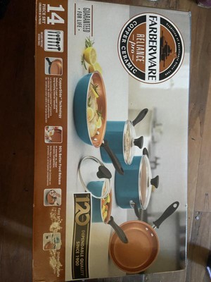 Farberware Reliance Pro 9, 11 Nonstick Ceramic Twin Pack Skillets  Teal/gray : Target