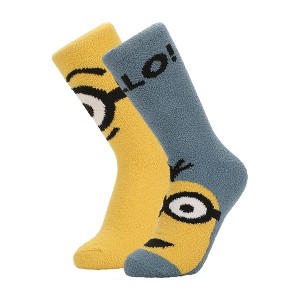 Minions Stuart and Bello Kevin Womens Chenille Crew Socks - 1 of 4