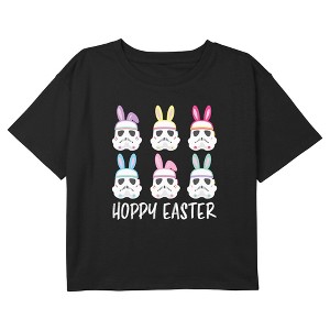 Girl's Star Wars Hoppy Easter Stormtroopers Line Up Crop Top T-Shirt - 1 of 3