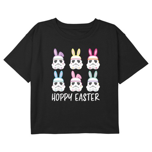 Girl's Star Wars Hoppy Easter Stormtroopers Line Up Crop Top T-Shirt - image 1 of 3