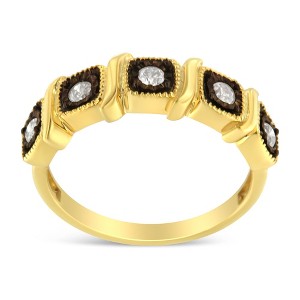 Haus of Brilliance 10K Yellow Gold Over Silver Miracle-Set 1/4 Cttw Diamond 5-Stone Ring Band - 1 of 4