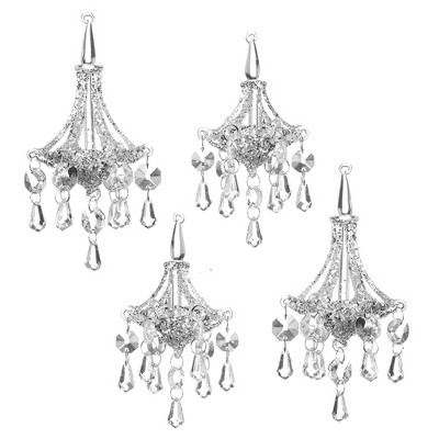 Sullivans Set of 4 Chandelier Ornament Kit 5"H & 6"H Red