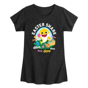 Girls' - Baby Shark - Easter Sharks Fitted Short Sleeve Graphic T-Shirt - 1 of 4