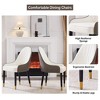 LOVSON Modern Kitchen Dining Room Chairs Set of 4 Modern PU Leather High Back Soft Seat Living Room Chairs,White+gray - 3 of 4