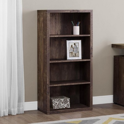 INFURNIC Decorative Bookshelf Bookcase Etagere 5 Tier Adjustable Shelves Modern Laminate Storage Display, Brown, 23.75"*11.75"*47.5"