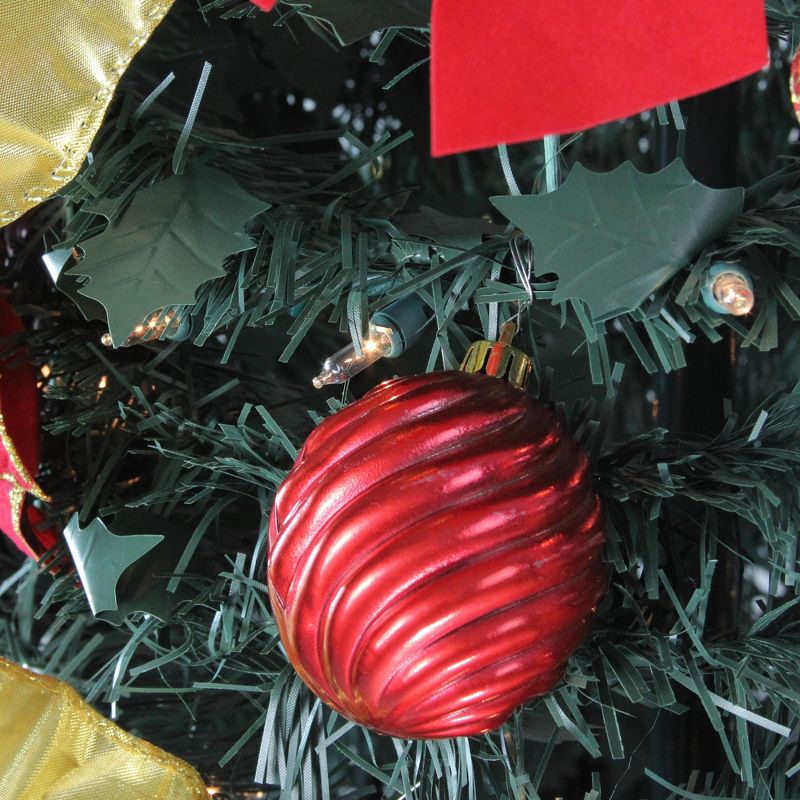 Northlight 6' Prelit Artificial Christmas Tree Gold and Red Decorated Pop-Up - Clear Lights, 4 of 6