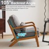 Karl Home Mid Century Solid Wood Accent Chair Upholstered Armchair with an Extra Pillow - 2 of 4