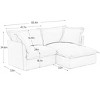 NicBex Couches for Living Room 2 Seater Deep Seat Comfy Sofa Modern Corduroy Upholstered Slipcovered Sofa Couch with Convertible Ottoman, Cream - 4 of 4