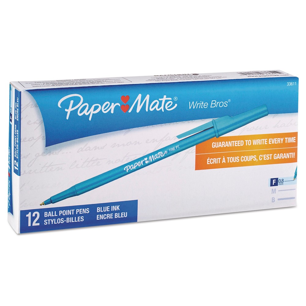 GTIN 041540336112 product image for Paper Mate Write Bros Stick Ballpoint Pen 0.8mm 12 ct - Blue | upcitemdb.com