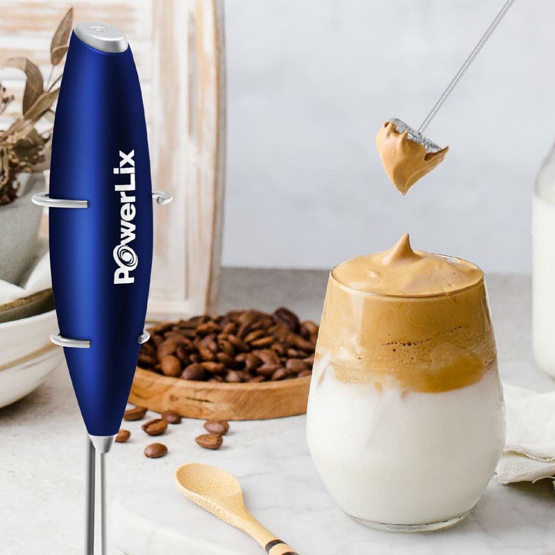 PowerLix Milk Frother Handheld Battery Operated Electric Whisk Foam Maker For Coffee - With Stainless Steel Stand Included, 3 of 4