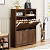 31.6" Shoe Storage Cabinet with Flip Drawers and Adjustable Shelves, Modern Entryway Organizer for 16-20 Pairs-3irtyhousy - 2 of 4