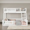 Bellemave Twin XL over Queen Bunk Bed with Ladder and Guardrails, Pegboard and bookshelf, White - 3 of 4
