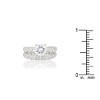 Slickblue Floral Wedding Set for Women, 2.15 Ct Clear Round Cubic Zirconia in Rhodium Plated Setting, Sizes 5-10 - 4 of 4