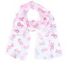 CTM Women's Breast Cancer Ribbon Print Lightweight Scarf - 4 of 4