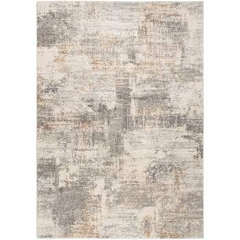Nourison Modern Abstract Sustainable Woven Rug with Lines Beige