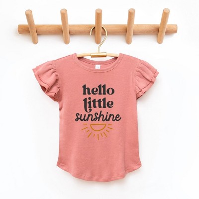 The Juniper Shop Hello Little Sunshine Toddler Flutter Sleeve Tee