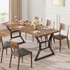 Rectangular Wood Dining Table for 6, Kitchen and Outdoor Party Table with Extra Heavy Duty Metal Legs, Ideal for Dining Room or Outdoor Use. - 3 of 4
