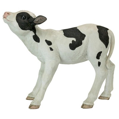 Clarabelle White and Black Resin Farm Animal Cow Statue
