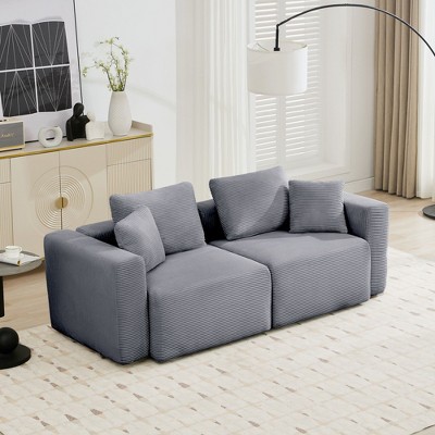 Hyleory Sectional Compression Sofa, Indoor Furniture Convertible Modular Compression Sectional Sofa Set