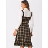 Allegra K Women's Plaid Ruffled Sleeveless Tie Waist A-Line Pinafore Overall Dress - 3 of 4
